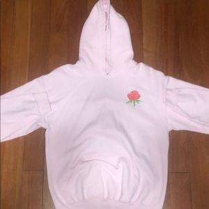 LIGHT PINK UNISEX HOODIE WITH ROSE 🌹